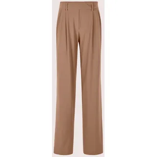 Schlupfhose MADELEINE "Bundfaltenhose mit weitem Bein Elegante Schlupfhose mit weitem Bein", Damen, Gr. 18, N + K Gr, braun (nougatbraun), Obermaterial: 68% Polyamid ECONYL(R) PA ECONYL. 32% Elasthan EL., Modern, weit, Hosen Schlupfhose, Microjerseyhose