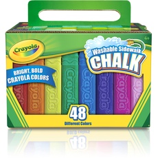 Crayola Farbenfrohe Straßenkreide Box mit 48 Stück Kreide für Strassen und Pflastersteine, Waschbare Malkreide Kinder, für Kinder ab 4 Jahren