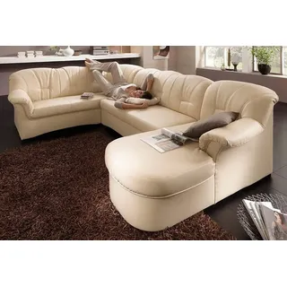 DOMO collection Wohnlandschaft Kunstleder U-Form 297 cm Beige