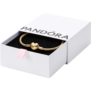 Pandora Moments Schlangen-Gliederarmband mit Herz-Verschluss aus Metall goldfarben 563050C00-18 Größe 18