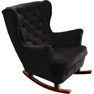 DomoHome Relaxsessel Armlehnensessel Armlehnen Fernsehsessel Loungesessel Polstersessel Couchsessel Armsessel Chair Wohnzimmersessel Ohrensessel | 102x81x95cm | Black_29884 - Schwarz