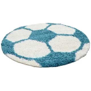 Ben'n'jen Kinderteppich , Blau , Textil , Fußball , rund , Oeko-Tex® Standard 100 , pflegeleicht , Teppiche und Böden, Teppiche, Kinderteppiche