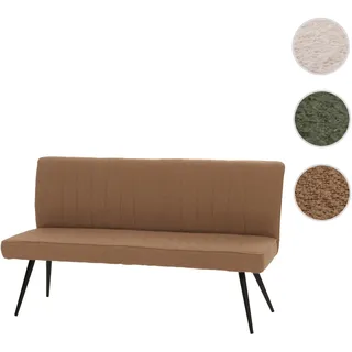 Sitzbank HWC-K16, Esszimmerbank Bank Polsterbank, Rückenlehne Stoff/Textil Bouclé Metall 160cm ~ bra