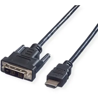 Value DVI / HDMI Anschlusskabel DVI-D 18+1pol. Stecker, HDMI-A Stecker 1 m Schwarz