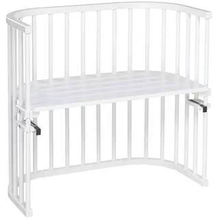 Beistellbett , Weiß , Holz , Buche , 46x79x87 cm , EN 71 , Lattenrost stufenlos höhenverstellbar , Babymöbel & Kindermöbel, Babyzimmer, Babybetten, Beistellbetten