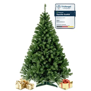 160 cm Künstlicher Weihnachtsbaum aus 100% PVC – Dicht & Formstabil mit 800 Zweigen (Ø 110 cm), Schnellaufbau-System, Schwer Entflammbar