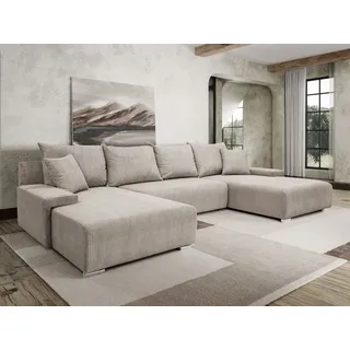 kaiser möbel Ecksofa, Sofa U form, Couch U form Livorno U stoff Poso Beige - Beige