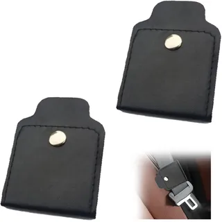 Auto Sicherheitsgurt Versteller, 2 PCS Premium PU Leder Sicherheitsgurt Clip für Fahrzeug Automobile Komfort Universal Schulter Nackenriemen Positionierer für Erwachsene (Schwarz-Snap-Typ)