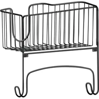 mDesign Bügelbretthalter Wandmontage Aufbewahrung Organizer Metall Schwarz Matt - Schwarz