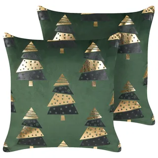 Beliani Dekokissen 45 x 45 cm Goldspruce