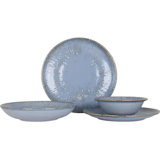 Bonna Geschirrset - Sky Snell - 24 teilig - 6 Personen - Porzellan - Blau