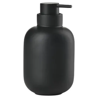 Zone Denmark Sensu Seifenspender für Flüssigseife, Pumpspender fürs Bad, Steingut/Keramik, Skandinavisch im Design, 300 ml, Höhe 13 cm, Schwarz