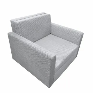 Sessel KATIE - Schlafsessel Klappsessel mit Schlaffunktion – Cord Grau - Grau