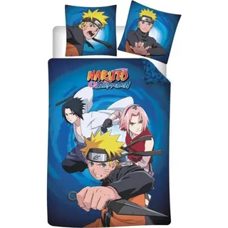 Anime Naruto Shippuden Flanell Kinder Bettwäsche Set 135-140x200 65x65 Baumwolle
