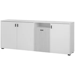 furn.design Sideboard 200 x 80 x 42 cm Weiß matt