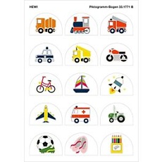 Bild Piktogramm-Bogen 33.1771B Serie Fahrzeuge, selbstklebend, mehrfarbig