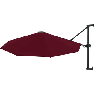 vidaXL Sonnenschirm zur Wandmontage mit Metall-Mast 300cm Burgunderrot - Rot