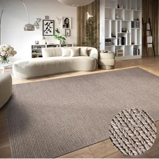 Villeroy & Boch Wollteppich Francois - Natur Wohnzimmerteppich - Handgewebt & Natürlich - Boho Teppich Wolle für Wohnzimmer, Schlafzimmer, Esszimmer, Flur, Küche – Linen, 160x230cm