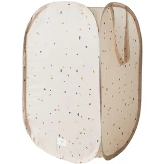 3 Sprouts Wäschekorb Pop-up Kinder, faltbar, Terrazzo Beige | selbststehender Pop-up Stoffkorb Seitengriffe für Transport für Wäsche, Handtücher und Schlafbereiche flach verstaubar