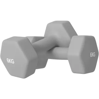 sportnow Hantelset 2er Set Kurzhanteln 2 x6 kg grau