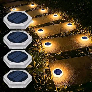 YiLaie Solarlampen für Außen Garten,Solarleuchten für Außen IP68 wasserdicht Auto On/Off Solarlampen Garten,Solarleuchten Treppe Für Treppen, Gehwege Gänge Höfe Gärten Böden 4 Stück
