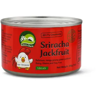 Nature's Charm Sriracha Jackfruit – Vegane Köstlichkeit mit angenehmer Schärfe – Ideal für Salate, Currys und Suppen – 1 x 200 g