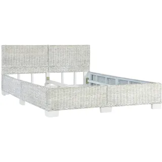 vidaXL Bettgestell Grau Natur Rattan 140 x 200 cm - Grau