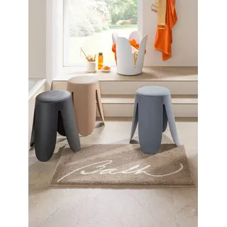 Badematte GRUND Gr. 6, grau (taupe), halbrund (50cm x 80cm ), 1 Stk., Badematten, Badematte