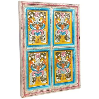 Wanderlust Wandpaneel aus Holz 74x5x103 cm , Multicolor , 74x103x5 cm , Bilder & Rahmen, Wanddeko