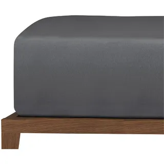SCHIESSER Spannbettlaken Jersey 180 x 200 cm Dunkelgrau