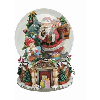 Spieluhr Schneekugel , Multicolor , Glas , 25x17x16 cm , Dekoration, Weihnachtsdekoration, Winterdeko