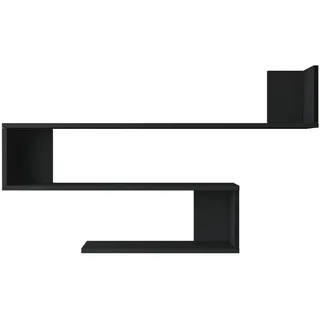 [en.casa] Kitee Wandregal 120 x 14,5 x 71,5 cm Schwarz
