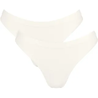 Tanga SLOGGI "GO Sense", Damen, Gr. M, silk weiß, Single Jersey, Obermaterial: 88% Modal, 12% Elasthan, figurbetont, Unterhosen Tanga, Modalmix, nahtlos, flacher Saum, elastisch, weich