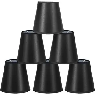 Schwarzer Lampenschirm aus Stoff zum Aufstecken für Wandlampen – 6er-Set – Geeignet für Tischlampen und Kronleuchter – 55 Zoll hoher Lampenschirm - Blau