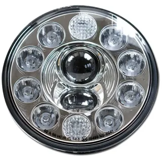 LED-Scheinwerfereinsatz 7 Zoll, chrom, Ø=176 mm, Abblend/ Fern- und Standlicht, 10 Led s, E-
