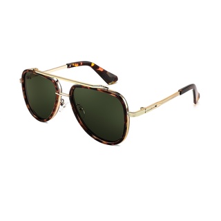 FEISEDY Retro 70er Sonnenbrille Herren Gold Vintage Klassische Sonnenbrillen Mode Metallrahmen UV400 Schutz B0036