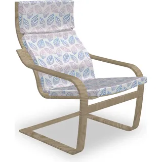 ABAKUHAUS Blätter Poäng Sessel Polster, Leaf Design Motiv, Sitzkissen mit Stuhlkissen mit Hakenschlaufe und Reißverschluss, Baby-Rosa Ceil Blau - Blau