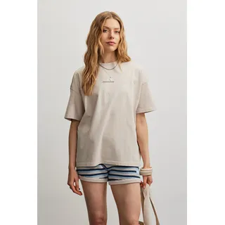PEGADOR T-Shirt "ARENDAL LOGO HEAVY OVERSIZED TEE" Baumwolle, oversize, washed cream warm taupe