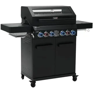 Taino Gasgrill Platinum Yamara Dark 4+2 , Schwarz , Metall , 140x117x55 cm , Grills, Gasgriller