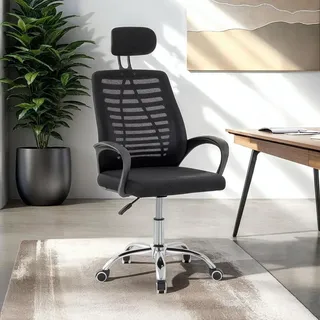 Idimex Bürodrehstuhl Seattle , Schwarz , Textil , 45x111x46 cm , Büromöbel, Bürostühle, Drehstühle