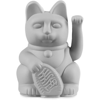 donkey Lucky Cat Mini | Grey - Japanische Glücksbringer Winkekatze in Grau, 9,8 cm hoch