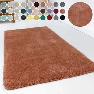 Hochflor-Teppich ESPRIT "Relaxx ESP-4150" Gr. 1, orange (cognac), B:70cm H:25mm L:140cm, Kunstfaser, Teppiche, Hochflor-Teppich, Wohnzimmer, sehr große Farbauswahl, weicher dichter Hochflor