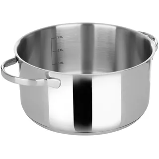Moneta Allegro Casseruola 2m 22 cm in Acciaio Inox per tutti i Fuochi 3.9 Litri, Silber/Schwarz