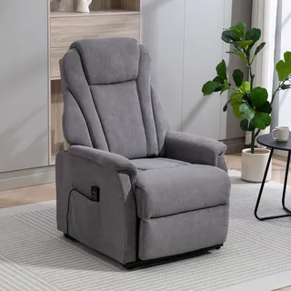 Duo Collection TV-Sessel Toronto XXL Polyester 80 x 100 x 90 cm Grau elektrisch