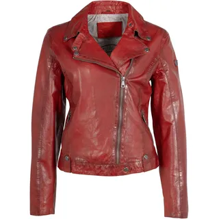 Lederjacke MAURITIUS "MWFayola", Damen, Gr. XS, rot, Obermaterial: 100% Schafsleder. Futter: 100% Baumwolle. Ärmelfutter: 100% Polyester, unifarben, regular fit kurz, mit Reißverschluss, Jacken Lederjacke, mit Umlegekragen