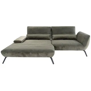 Carryhome Ecksofa , Olivgrün , Metall , Füllung: Schaumstoff , Ottomane links, L-Form , 273x191 cm , Stoffauswahl, seitenverkehrt erhältlich, Rücken echt , Wohnzimmer, Sofas & Couches, Wohnlandschaften, Ecksofas