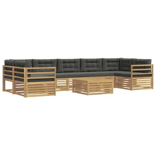 vidaXL Outdoor-Sofagarnitur 8 stk. Weiß und Anthrazit - Weiß