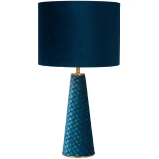 Lucide Tischleuchte , Türkis , Textil , konisch , 47 cm , RoHS, Reach , Schnurschalter , Nur In Filialen Erhältlich