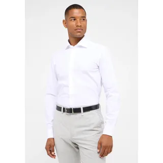 Langarmhemd ETERNA "SLIM FIT", Herren, Gr. 44, Normalgrößen, weiß, Twill, 46% Baumwolle, 8% Elasthan, 46% Polyester, schmal, Manschette, Hemden Langarmhemd, NON IRON (bügelfrei)
