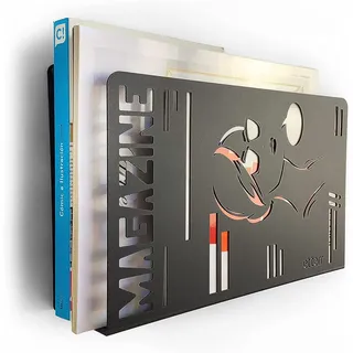 Zeitschriftenständer aus Metall, Ordner Metall-Organizer (Magazin, Schwarz)
